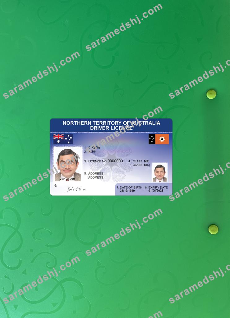 Australia Northern Territory driving license photolook front